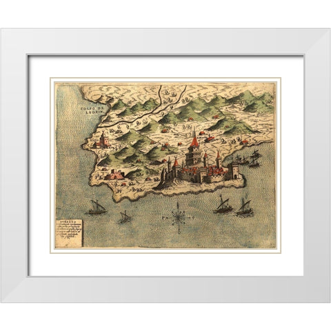 Dalmatia White Modern Wood Framed Art Print with Double Matting by Pinargenti