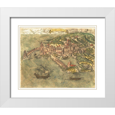 Rhodes Greece White Modern Wood Framed Art Print with Double Matting by Pinargenti