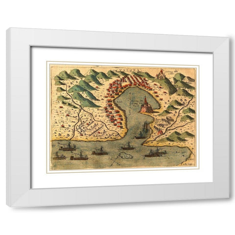 Vlore Greece White Modern Wood Framed Art Print with Double Matting by Pinargenti