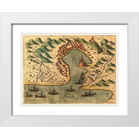 Vlore Greece White Modern Wood Framed Art Print with Double Matting by Pinargenti