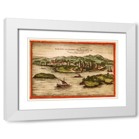 Porec Croatia White Modern Wood Framed Art Print with Double Matting by Hogenberg, Braun