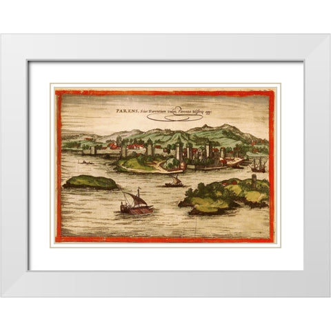 Porec Croatia White Modern Wood Framed Art Print with Double Matting by Hogenberg, Braun