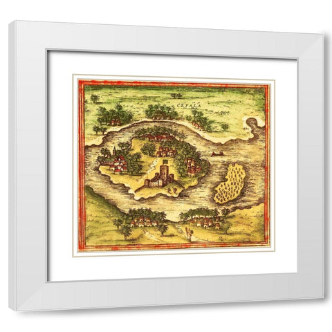 Sofala Mozambique White Modern Wood Framed Art Print with Double Matting by Hogenberg, Braun