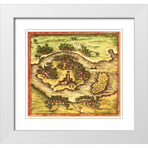 Sofala Mozambique White Modern Wood Framed Art Print with Double Matting by Hogenberg, Braun