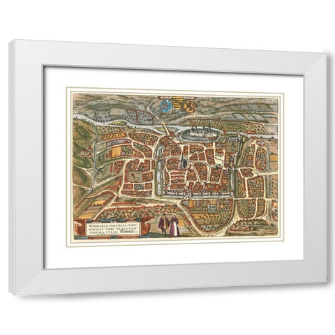 Weimar Germany White Modern Wood Framed Art Print with Double Matting by Hogenberg, Braun
