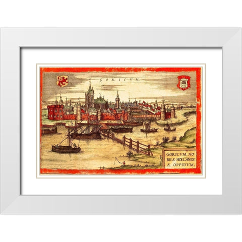Holland White Modern Wood Framed Art Print with Double Matting by Hogenberg, Braun