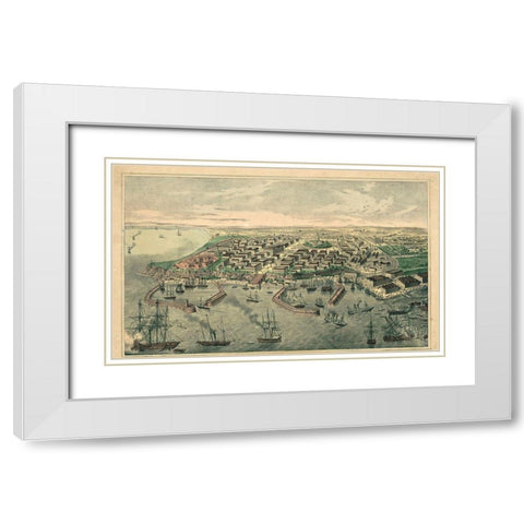Ukraine White Modern Wood Framed Art Print with Double Matting by Hogenberg, Braun
