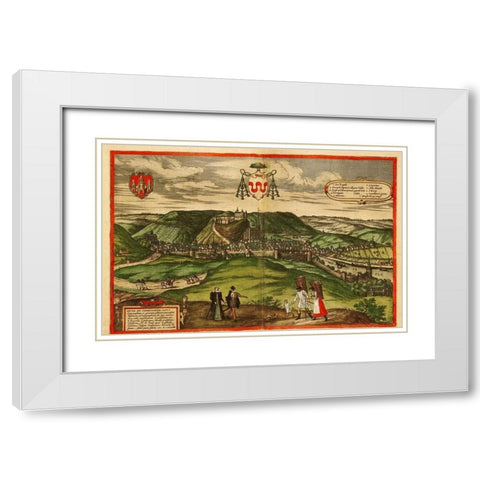 Netherlands White Modern Wood Framed Art Print with Double Matting by Hogenberg, Braun