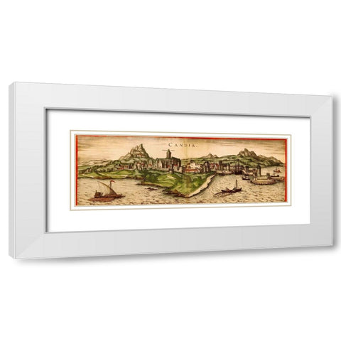 Venice White Modern Wood Framed Art Print with Double Matting by Hogenberg, Braun