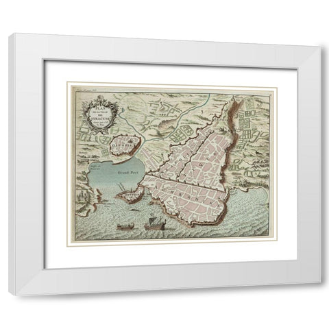 Sicily White Modern Wood Framed Art Print with Double Matting by Hogenberg, Braun