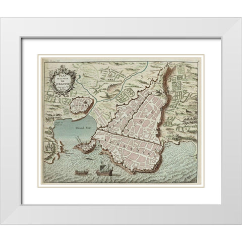 Sicily White Modern Wood Framed Art Print with Double Matting by Hogenberg, Braun