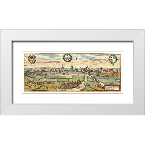 Germany White Modern Wood Framed Art Print with Double Matting by Hogenberg, Braun