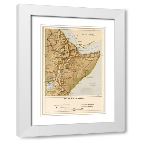 Horn of Africa 1969 White Modern Wood Framed Art Print with Double Matting by CIA