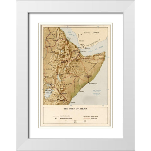 Horn of Africa 1969 White Modern Wood Framed Art Print with Double Matting by CIA