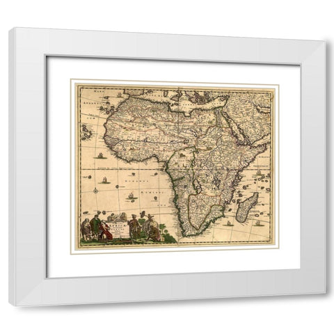Africa 1740  White Modern Wood Framed Art Print with Double Matting by Senex, John