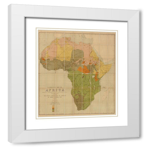 African Languages 1883 White Modern Wood Framed Art Print with Double Matting by Ravenstein, Ernest George