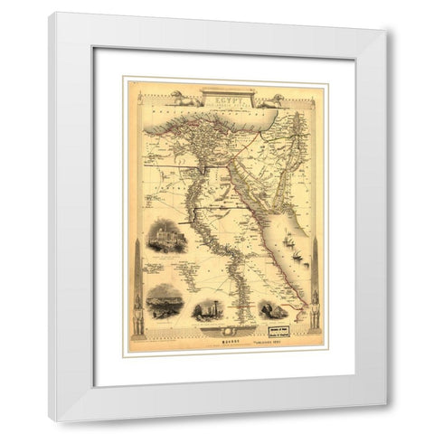 Egypt and Arabia Petrea White Modern Wood Framed Art Print with Double Matting by Rapkin, J