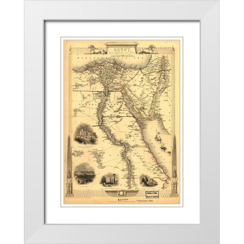 Egypt and Arabia Petrea White Modern Wood Framed Art Print with Double Matting by Rapkin, J