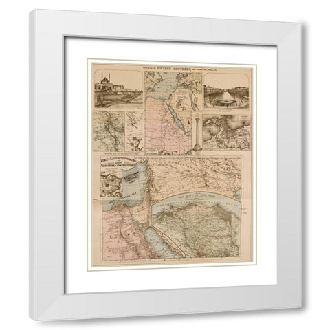 Egypt Arabia PetrÃ¦a and Southeastern Turkey White Modern Wood Framed Art Print with Double Matting by Powell, George May