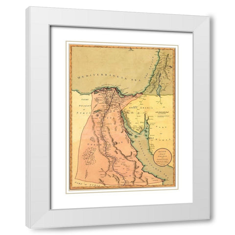 Egypt with part of Arabia and Palestine  White Modern Wood Framed Art Print with Double Matting by Laurie, Robert