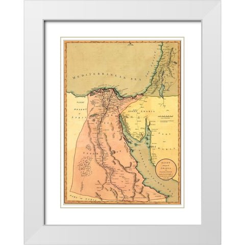 Egypt with part of Arabia and Palestine  White Modern Wood Framed Art Print with Double Matting by Laurie, Robert