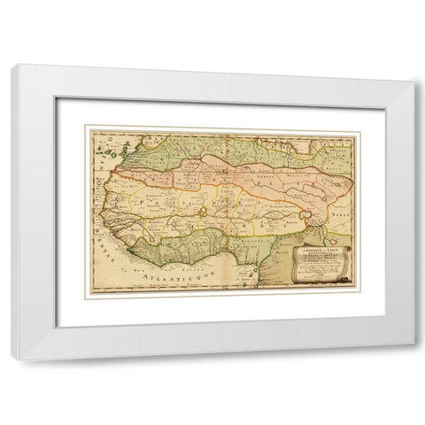 West Africa 1679 White Modern Wood Framed Art Print with Double Matting by Sanson, Nicolas
