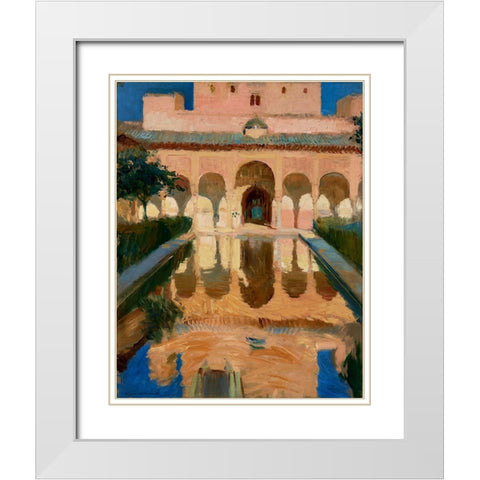 Hall of the Ambassadors-Alhambra-Granada White Modern Wood Framed Art Print with Double Matting by Sorolla, Joaquin