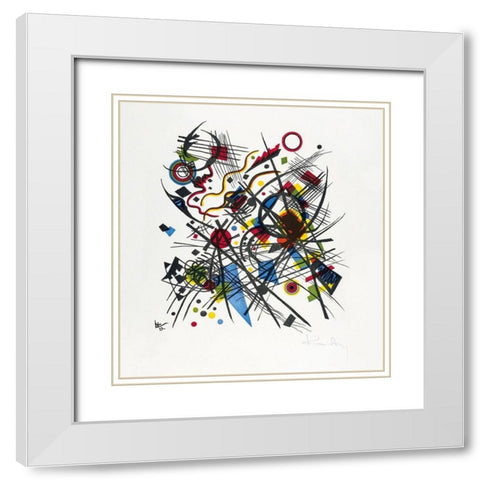 Lithographie fur die Vierte Bauhausmappe White Modern Wood Framed Art Print with Double Matting by Kandinsky, Wassily