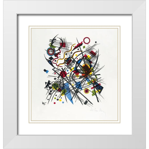 Lithographie fur die Vierte Bauhausmappe White Modern Wood Framed Art Print with Double Matting by Kandinsky, Wassily