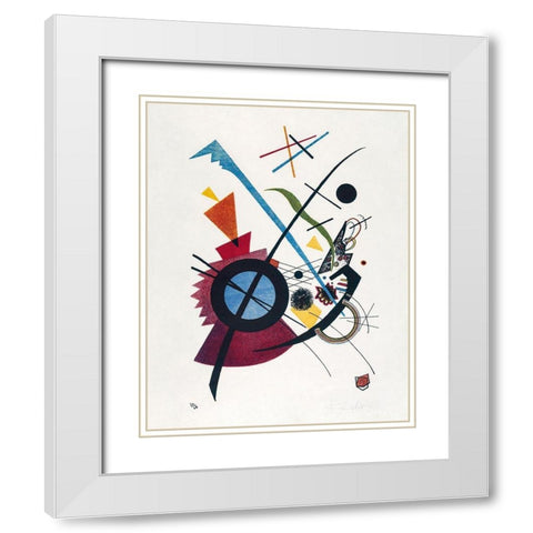 Violet 1923 White Modern Wood Framed Art Print with Double Matting by Kandinsky, Wassily