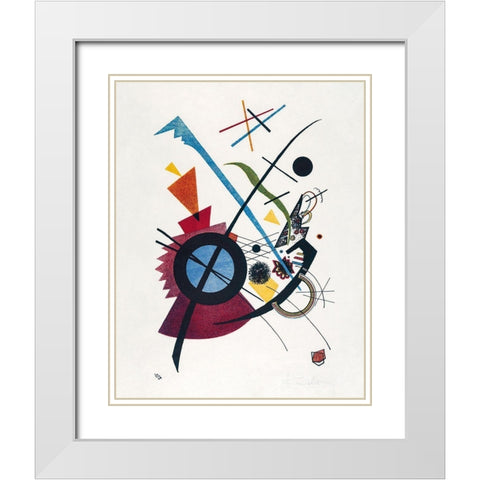 Violet 1923 White Modern Wood Framed Art Print with Double Matting by Kandinsky, Wassily