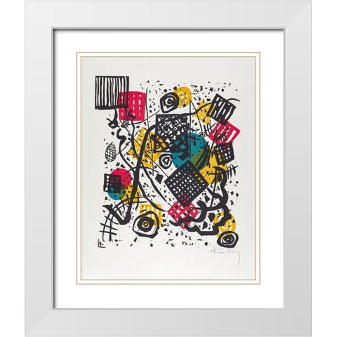 Kleine Welten V-Small Worlds V 1922 White Modern Wood Framed Art Print with Double Matting by Kandinsky, Wassily