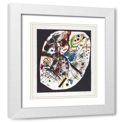 Kleine Welten III-Small Worlds III 1922 White Modern Wood Framed Art Print with Double Matting by Kandinsky, Wassily