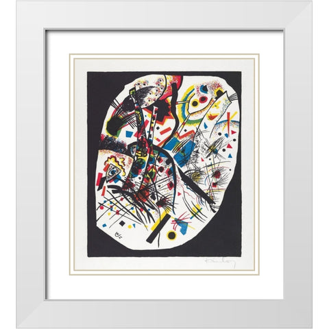 Kleine Welten III-Small Worlds III 1922 White Modern Wood Framed Art Print with Double Matting by Kandinsky, Wassily