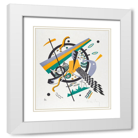 Kleine Welten IV-Small Worlds IV-1922 White Modern Wood Framed Art Print with Double Matting by Kandinsky, Wassily