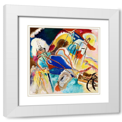 Improvisation No. 30 1913 White Modern Wood Framed Art Print with Double Matting by Kandinsky, Wassily