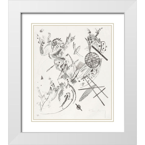 Kleine Welten XII-Small Worlds XII 1922 White Modern Wood Framed Art Print with Double Matting by Kandinsky, Wassily