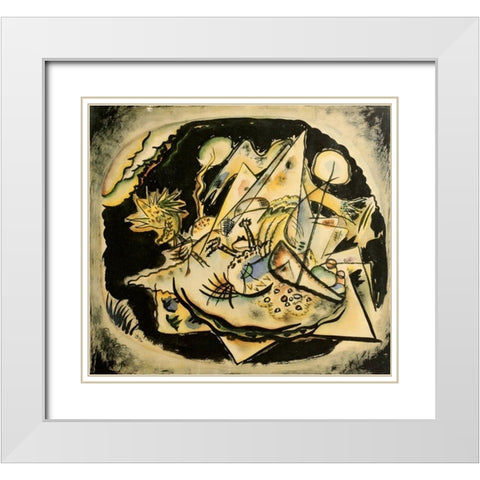 Study for Grey Oval 1917 White Modern Wood Framed Art Print with Double Matting by Kandinsky, Wassily