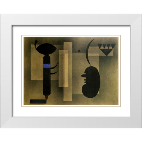 Turbid Location 1933 White Modern Wood Framed Art Print with Double Matting by Kandinsky, Wassily