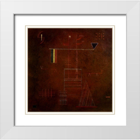 Unshakeable 1929 White Modern Wood Framed Art Print with Double Matting by Kandinsky, Wassily