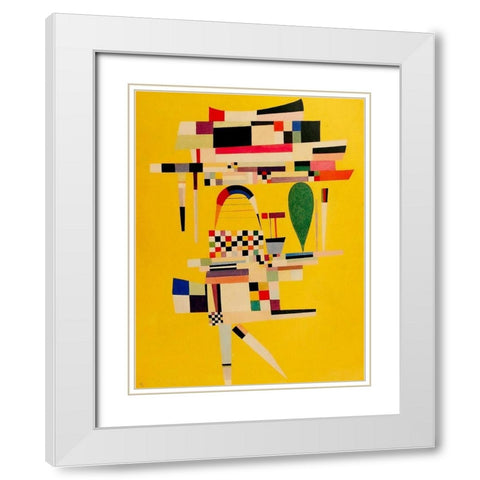 Yellow Canvas 1938 White Modern Wood Framed Art Print with Double Matting by Kandinsky, Wassily