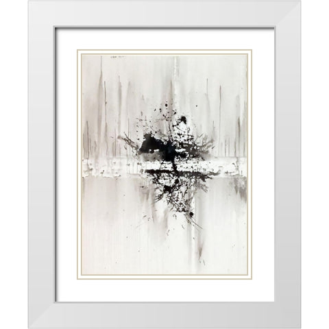 Frozen Reflections White Modern Wood Framed Art Print with Double Matting by Clement, Diane