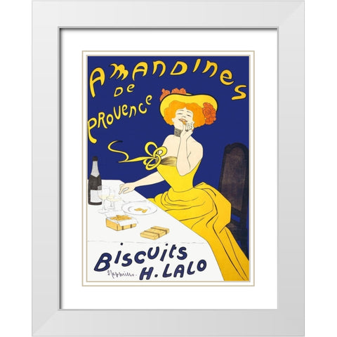 Woman eating almond cookies White Modern Wood Framed Art Print with Double Matting by Cappiello, Leonetto