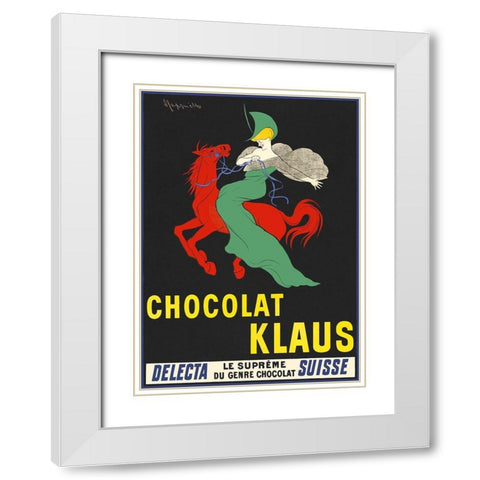 Chocolat Klaus White Modern Wood Framed Art Print with Double Matting by Cappiello, Leonetto