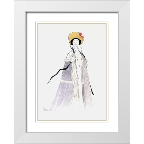 Lina Cavalieri White Modern Wood Framed Art Print with Double Matting by Cappiello, Leonetto