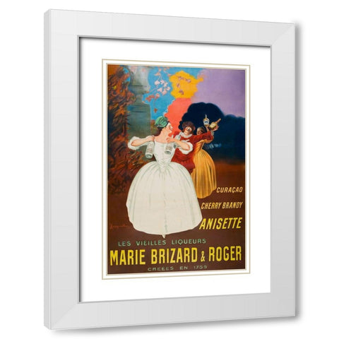 The old liqueurs Marie Brizard and Roger White Modern Wood Framed Art Print with Double Matting by Cappiello, Leonetto