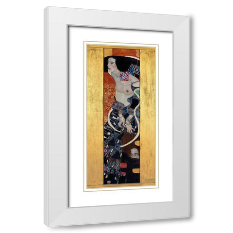 Judith II White Modern Wood Framed Art Print with Double Matting by Klimt, Gustav