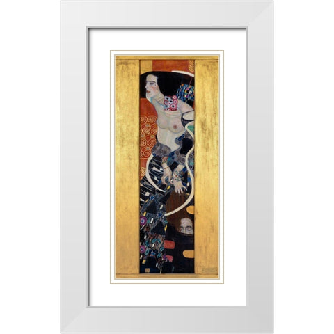 Judith II White Modern Wood Framed Art Print with Double Matting by Klimt, Gustav