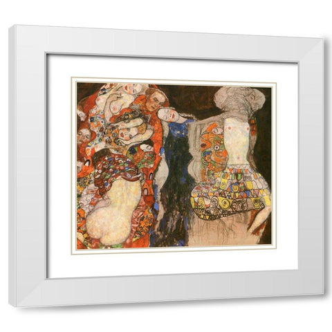 The Bride White Modern Wood Framed Art Print with Double Matting by Klimt, Gustav