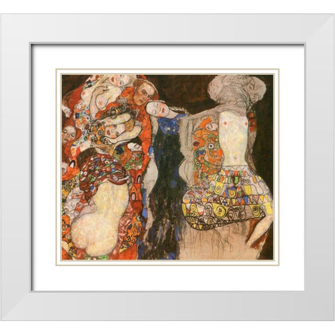 The Bride White Modern Wood Framed Art Print with Double Matting by Klimt, Gustav